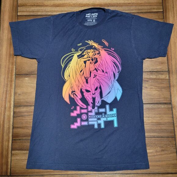 No Game No Life Anime SS Black Unisex Tee - Size Medium - Picture 2 of 4